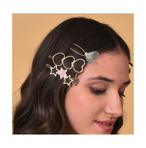 Sohi Women's Embellished Hairpin Set - Gold