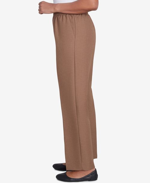 Alfred Dunner Women's Classic Textured Proportioned Medium Pant - Taupe