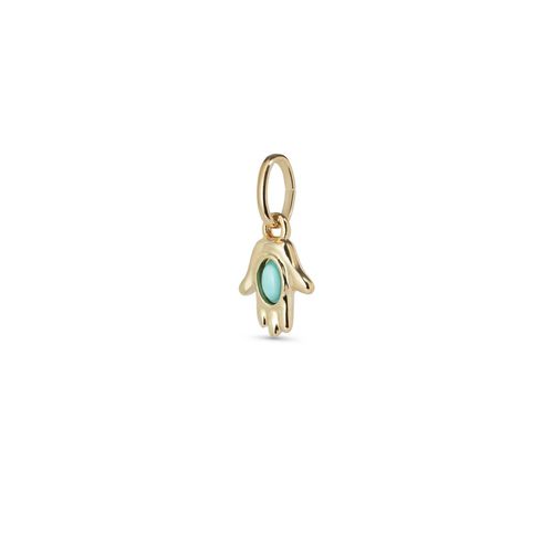 UNOde50 Hand Shape Metal Alloy Charm with Murano Crystal - Gold