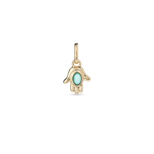 UNOde50 Hand Shape Metal Alloy Charm with Murano Crystal - Gold
