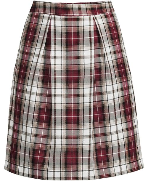 Lands' End Women's School Uniform Plaid Skort Top of Knee - Garnet/khaki plaid