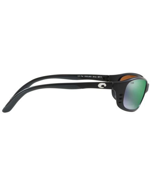 Costa Del Mar Polarized Sunglasses, Brinep - BLACK MATTE/GREEN MIRROR