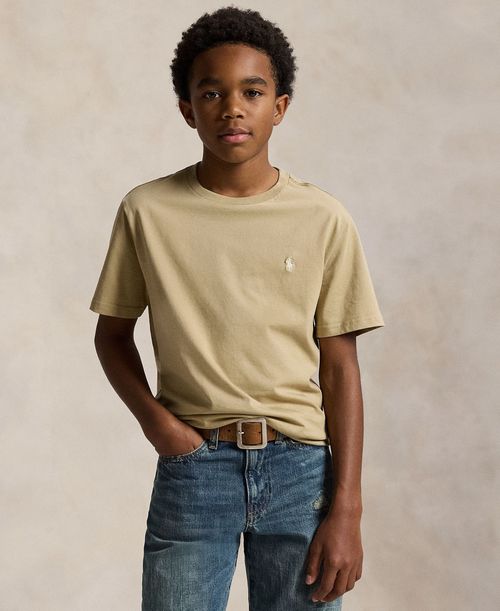 Polo Ralph Lauren Boys 8-20 Cotton Jersey Crewneck Tee - Classic Khaki