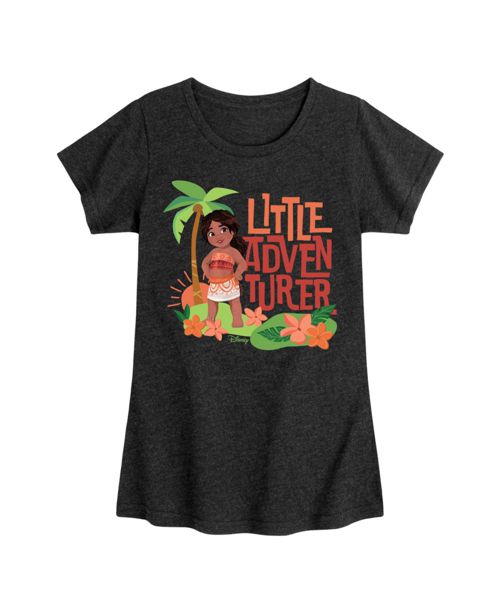 Disney Big Girls Moana 2 Little Adventurer Graphic Short Sleeve Tee - Black