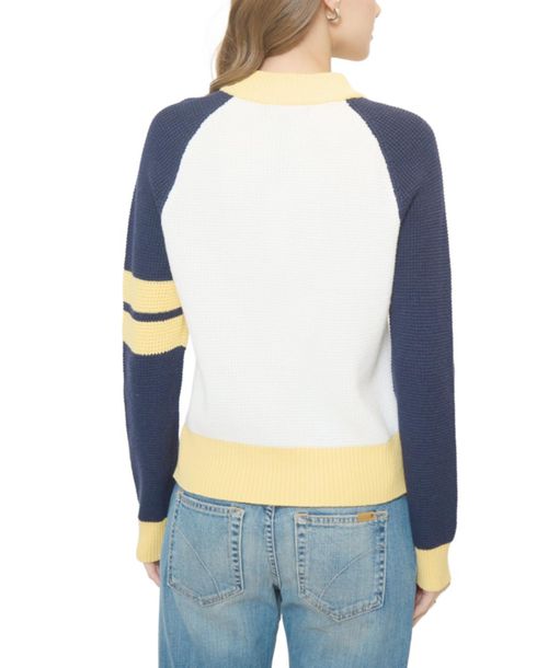 Central Park West Women's Maisie Bright Melange 3/4 Zip Up - White-multi