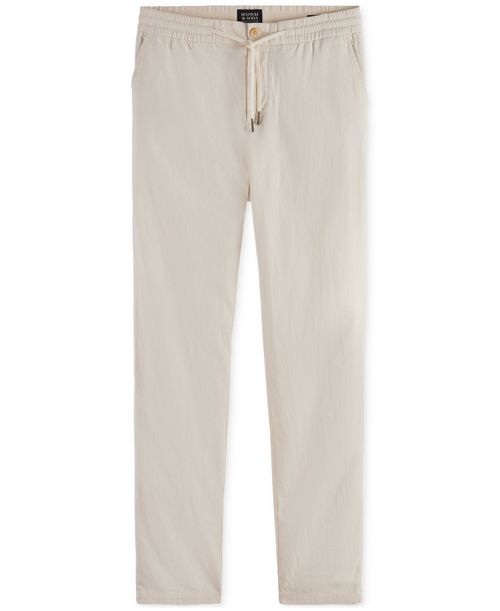 Scotch & Soda Men's Warren Drawstring Linen Pant - Off White