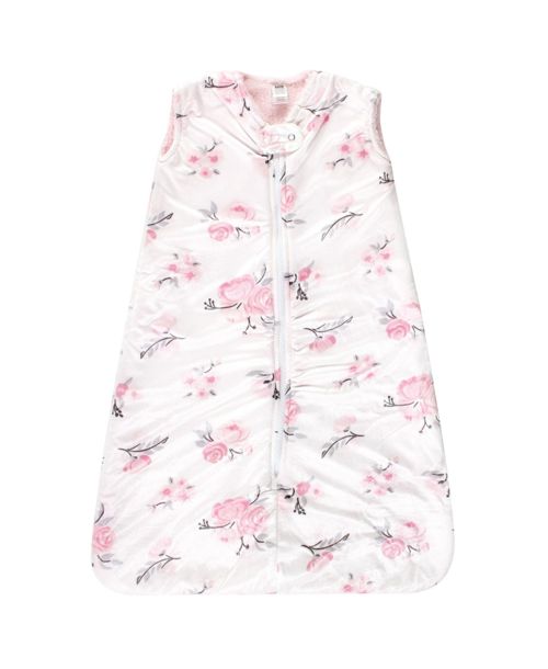 Hudson Baby Baby Girls Hudson Mink with Sherpa Inner Sleeping Bag, Sack, Blanket - Pink floral
