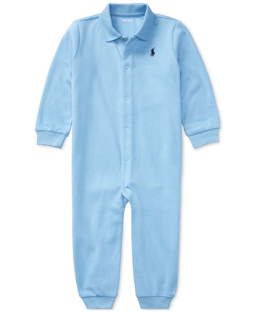 Polo Ralph Lauren Baby Boys Cotton Classic Polo Coverall - Suffield Blue