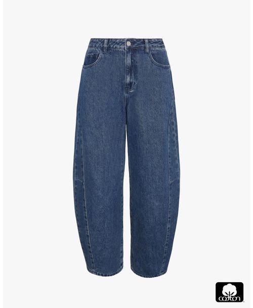 WeWoreWhat Women's Mid Rise Barrel Jeans - Mid wash