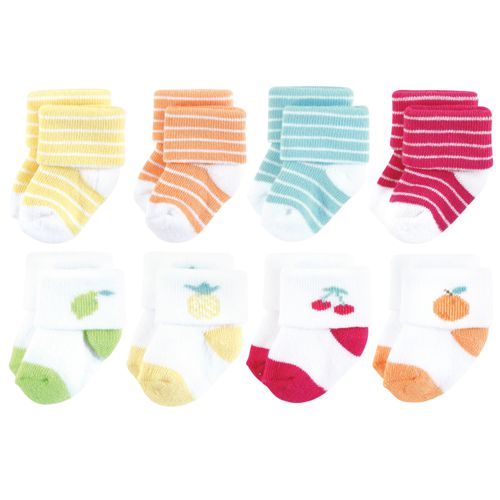 Hudson Baby Baby Boys Hudson Cotton Rich Terry Socks 16-Pack, Fruity - Fruity