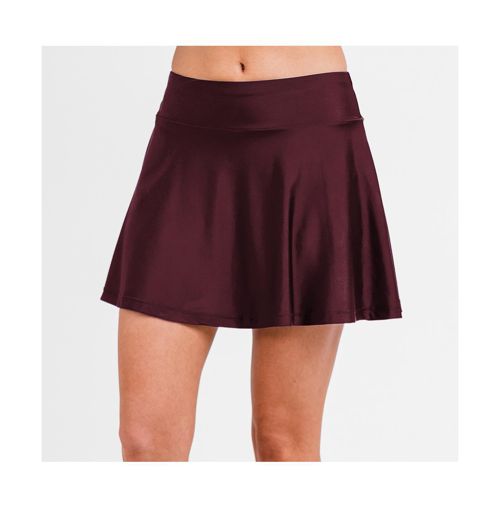 Calypsa Women's Flowy Swim Skirt With Attached Shorts - Wine