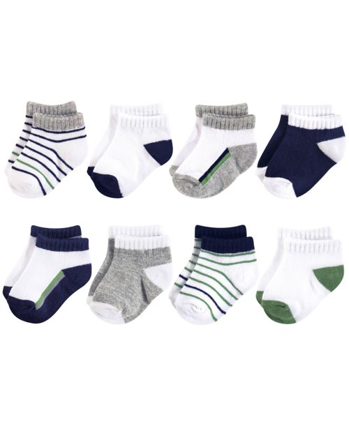 Yoga Sprout Baby Girls Socks, Light Pink Navy, 0-6 Months - Olive and Navy