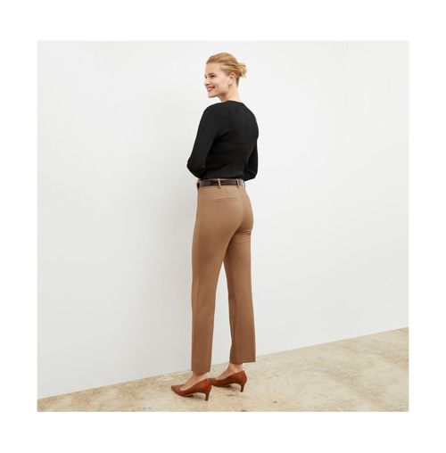 M.m.LaFleur Women's Smith Straight Trouser - Washable Wool Twill - Camel