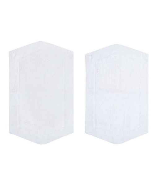 Home Weavers Waterford 2 Piece Bath Rug Set - White