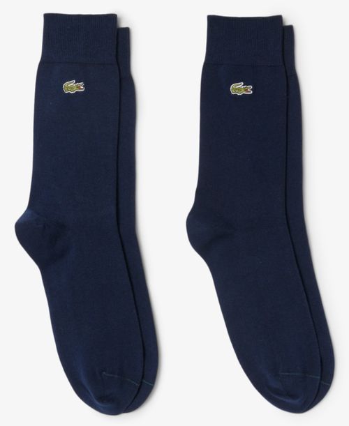 Lacoste Unisex 2-Pack High Height Crew Socks Set - Navy Blue