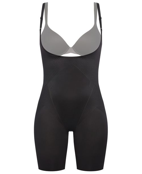 Spanx Women's Thinstincts 2.0 Open-Bust Mid-Thigh Bodysuit - Very Black