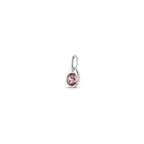 UNOde50 Circular Metal Alloy Charm with Faceted Stone - Silver