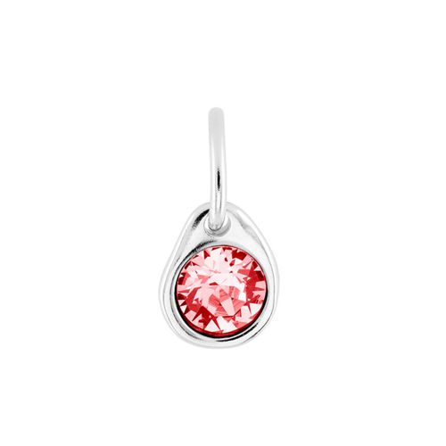 UNOde50 Circular Metal Alloy Charm with Faceted Stone - Silver