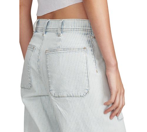 Lucky Brand Women's Striped Patch-Pocket Wide-Leg Jeans - Trackline