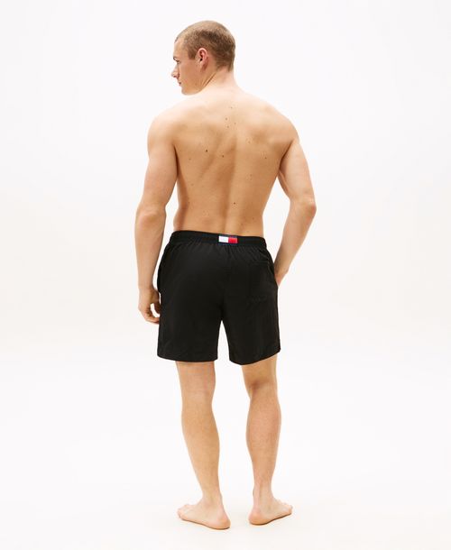 Tommy Hilfiger Men's Long Drawstring 7" Swim Trunks - Black