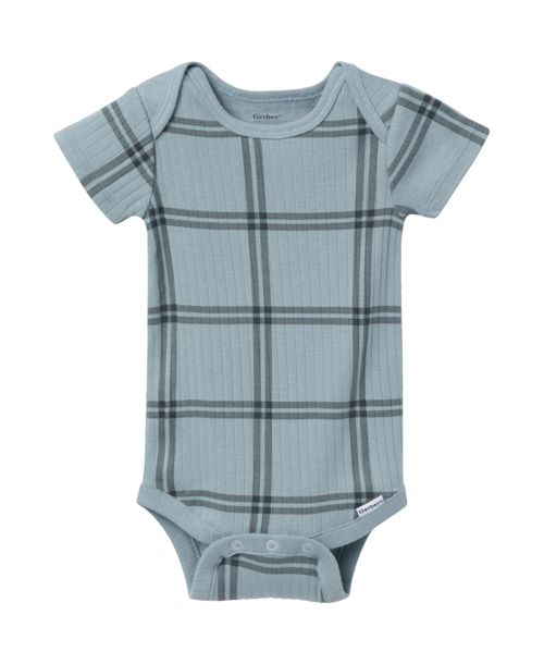 Gerber Baby Boys 6-Pack Onesies Bodysuits - Blue plaid