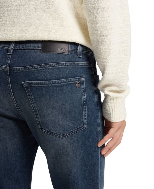 Boss by Hugo Boss Men's Blue Comfort-Stretch Denim Maine Regular-Fit Jeans - Navy