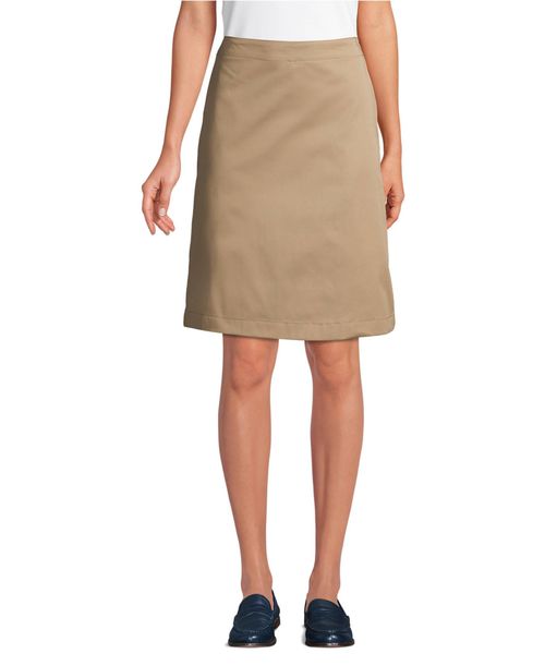 Lands' End Women's Blend Chino Skort Top of Knee - Khaki
