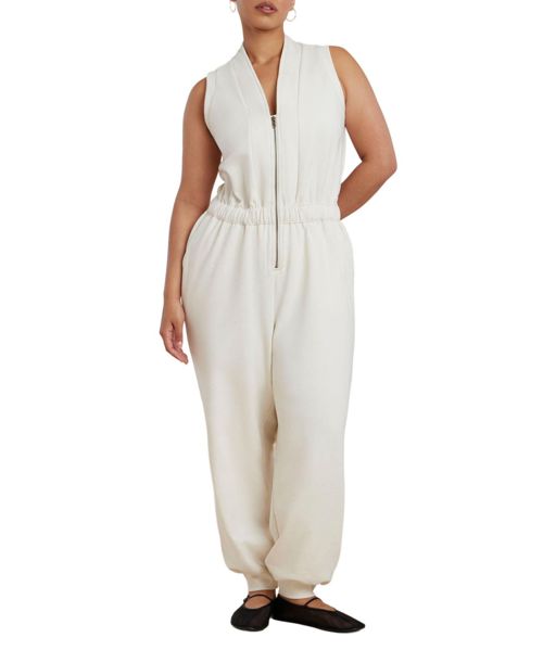 Eloquii Women's Elements Sleeveless Knit Jumpsuit - Sugar swizzle