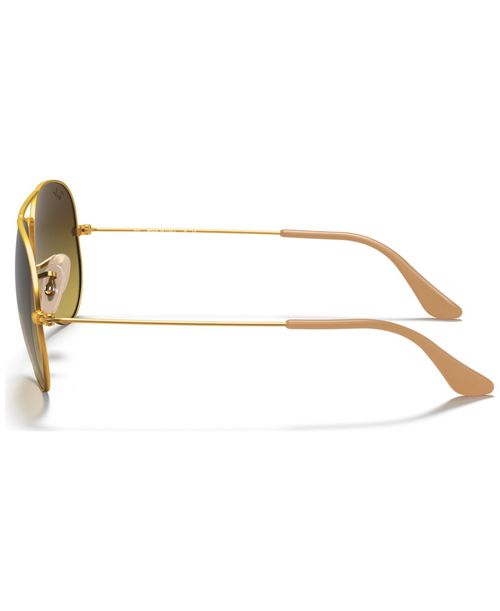Ray-Ban Unisex Sunglasses, RB3025 Aviator Gradient - GOLD MATTE/BROWN GRADIENT