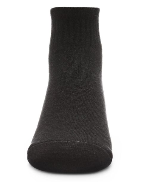MeMoi Girls 3 Pairs Unisex Mid Cut Cotton Blend Socks - Black