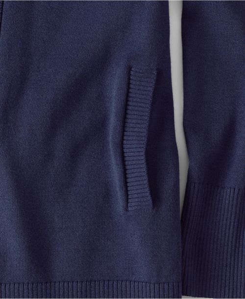 Lands' End Women's Cotton Modal Shawl Collar Cardigan Sweater - True navy