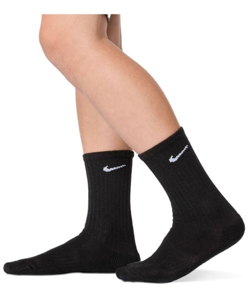 Nike Big Kids' Cushioned Crew Socks, 6 Pairs - Black