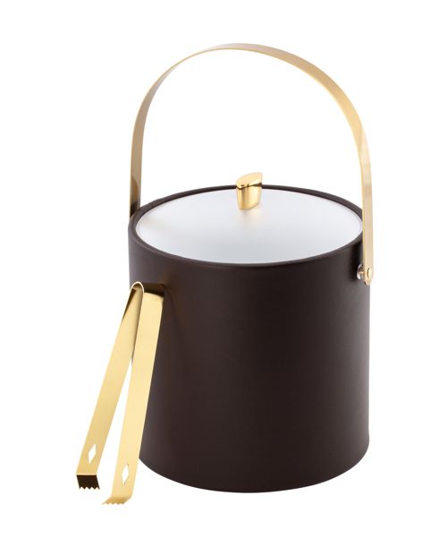 Kraftware Arc Ice Bucket and Ice Tong, 3 Quart - Chocolate