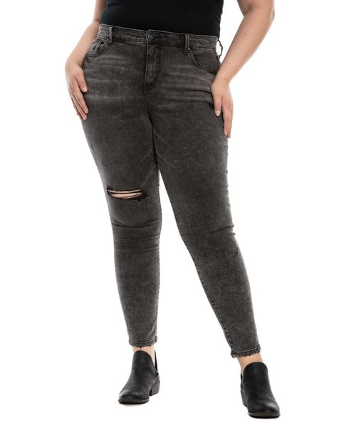 Slink Jeans Women's Black denim High Rise Ankle Skinny in 31" inseam - Maliah - Maliah