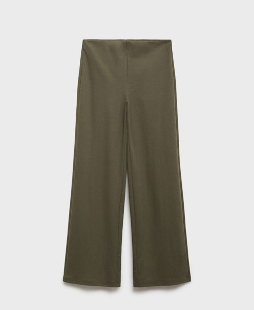 Mango Women's Elastic Waist Straight-Fit Pants - Khaki
