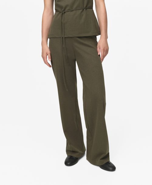 Mango Women's Elastic Waist Straight-Fit Pants - Khaki