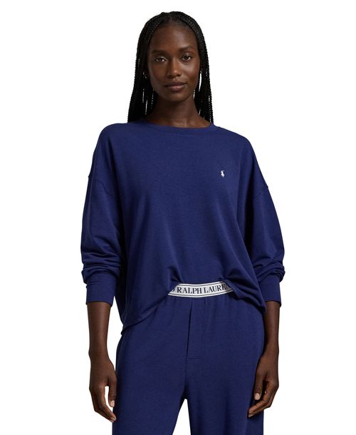 Polo Ralph Lauren Women's 2-Piece Crewneck Top and Pants Pajama Set - Blue