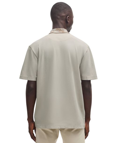 Boss by Hugo Boss Men's Jungle-Artwork Pique Polo - Open Beige