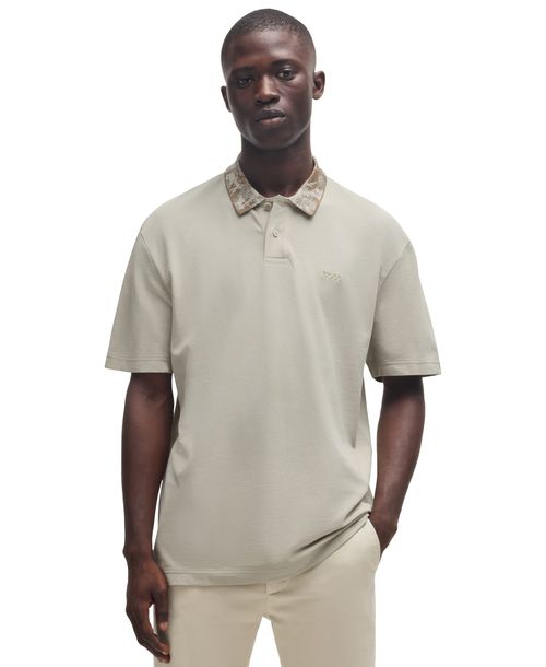 Boss by Hugo Boss Men's Jungle-Artwork Pique Polo - Open Beige