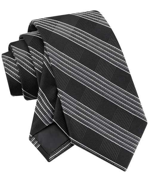 Calvin Klein Men's Elkridge Stripe Tie - Black