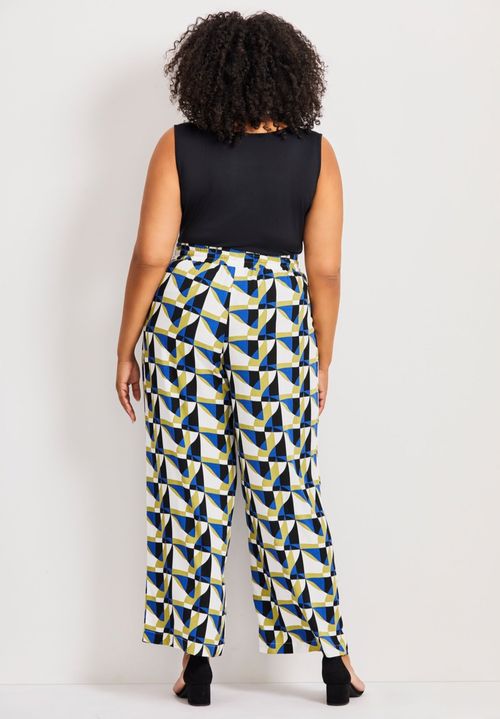 Avenue Women's Plus Size Allure Wide Leg Pant - Geo