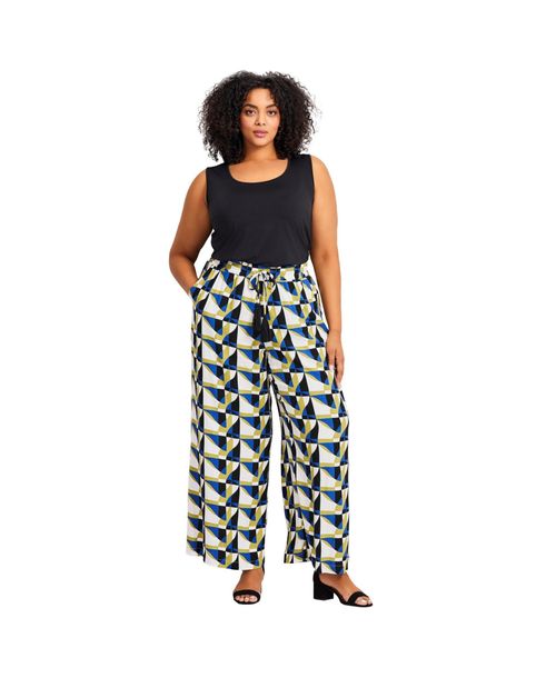 Avenue Women's Plus Size Allure Wide Leg Pant - Geo