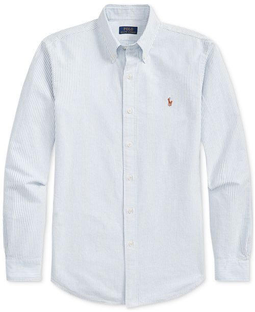 Polo Ralph Lauren Men's Custom Fit Oxford Shirt - Blu/wht