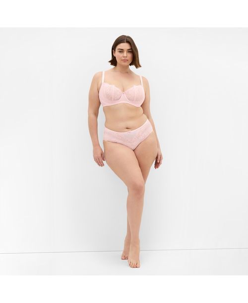 City Chic Women's Poppy Demi Underwire Bra - Pink icing