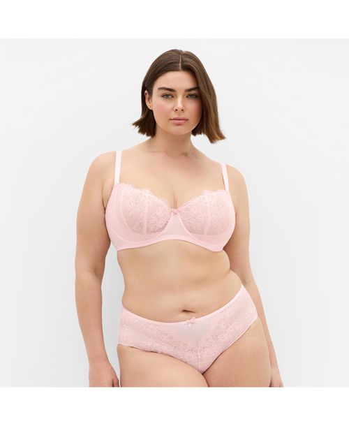 City Chic Women's Poppy Demi Underwire Bra - Pink icing