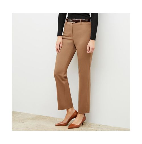 M.m.LaFleur Women's Smith Straight Trouser - Washable Wool Twill - Camel