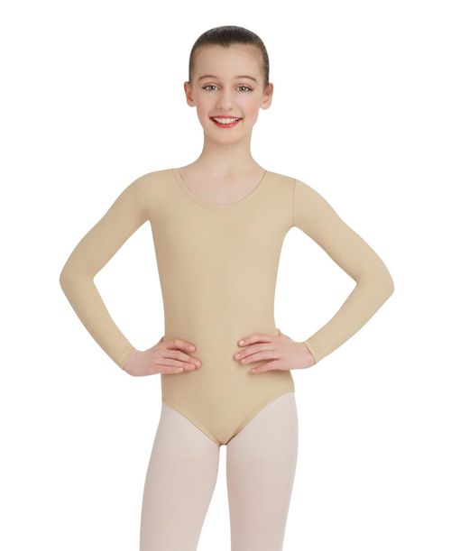 Capezio Girls Long Sleeve Leotard - Nude