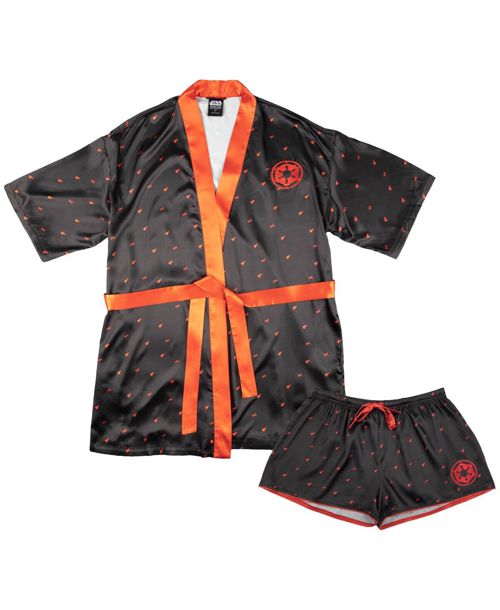Heroes & Villains Women's Black Star Wars Imperial Robe Shorts Pajama Set - Black