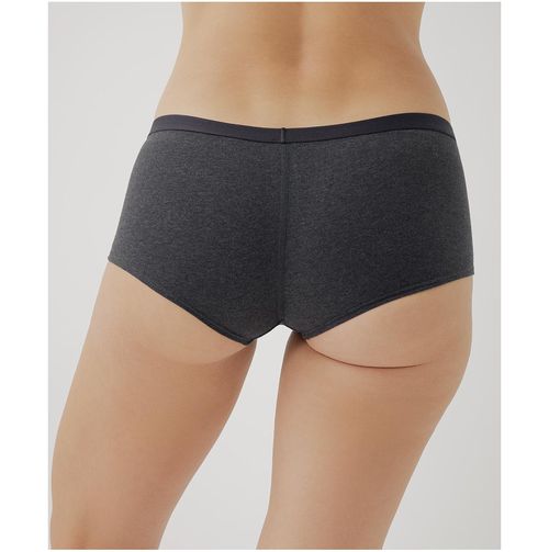 Pact Women's Organic Cotton Everyday Boy Short 6-Pack - Charcoal basics