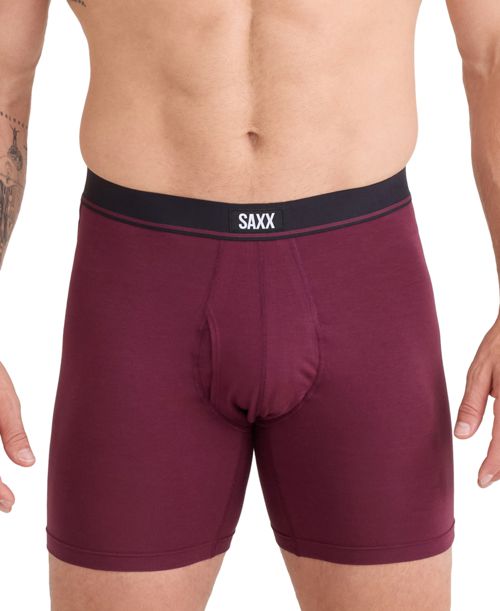 Saxx Men's 3pk. Essential Cotton Logo Boxer Briefs - Tradewinds/indigo/maroon